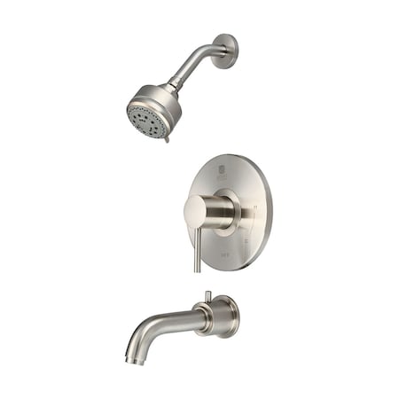 Pioneer Industries Single Handle Tub and Shower Trim Set, Wallmount, Brushed Nickel T-4MT110-BN